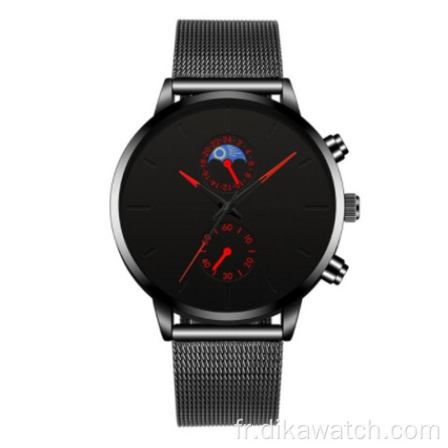 Genève Minimaliste Casual Sport Montre En Cuir Noir Simple Analogique Hommes Montres-Bracelets Marque Chinoise Guangzhou Montre-Bracelet En Gros